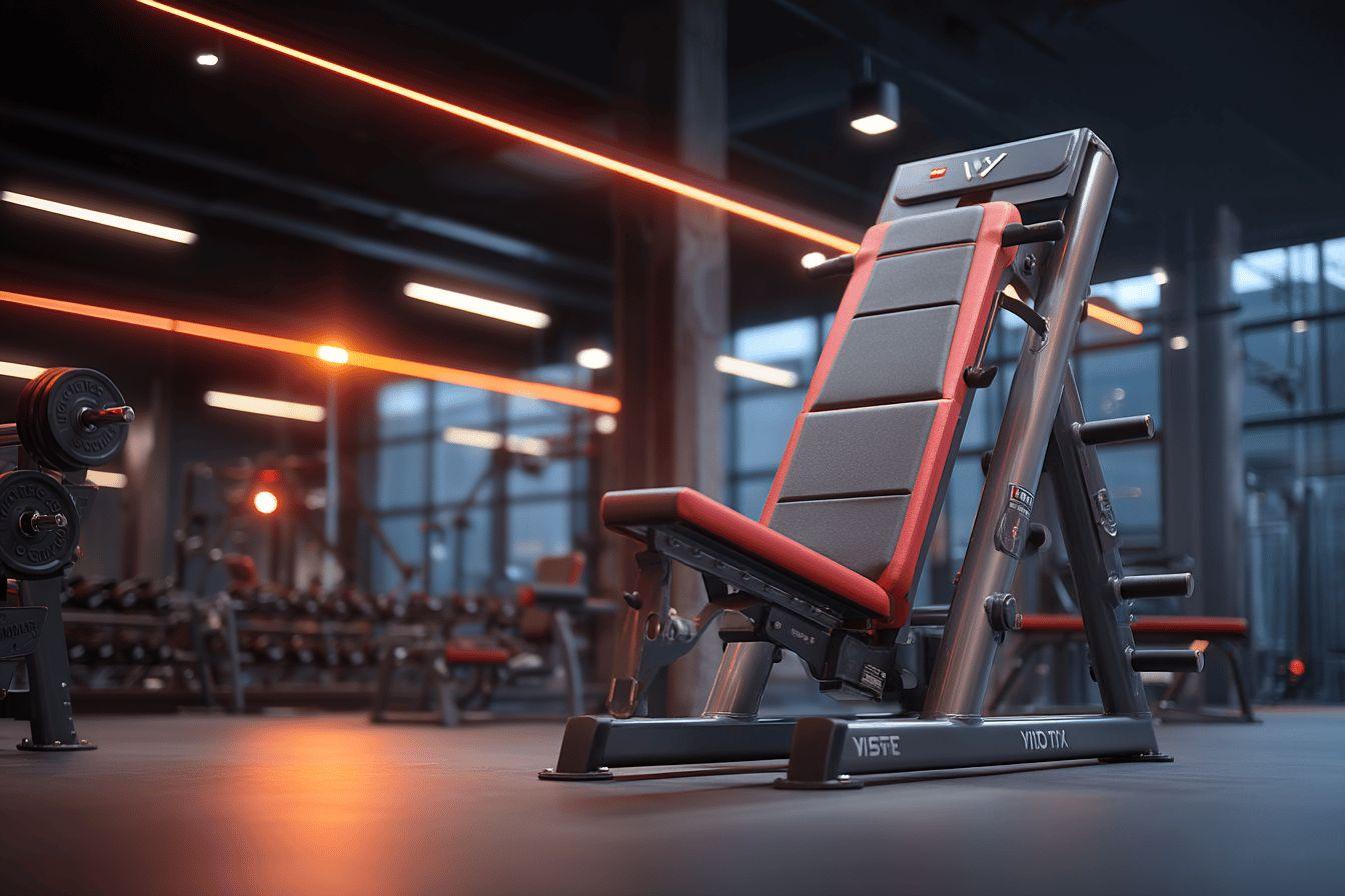 Équipement de fitness avec éclairage néon dans un gymnase